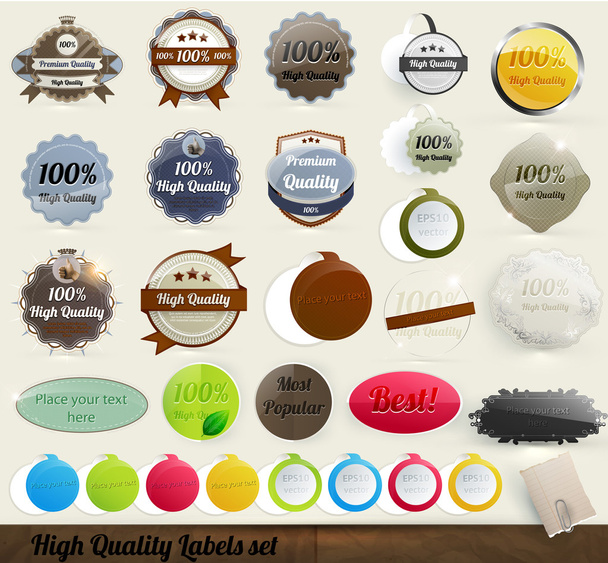 30 Premium and High Quality Labels and frames set. With old paper texture. - Вектор,изображение