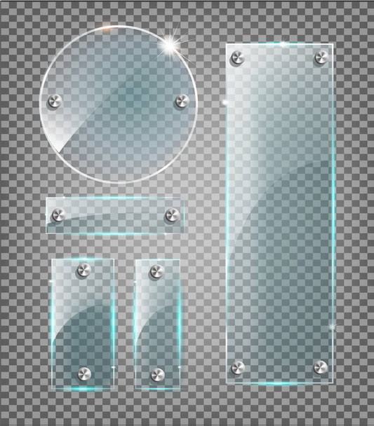 Vector moderno placas de vidrio transparente conjunto en el fondo de la muestra
. - Vector, Imagen
