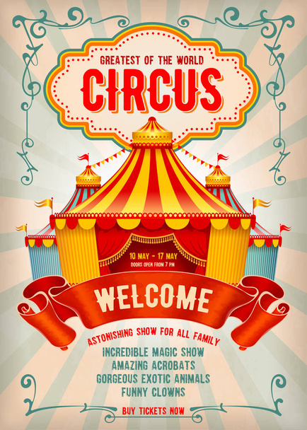 Cartel publicitario de circo
  - Vector, imagen