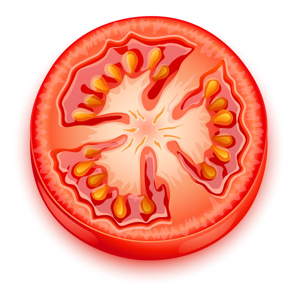 μια φέτα ντομάτα - Διάνυσμα, εικόνα