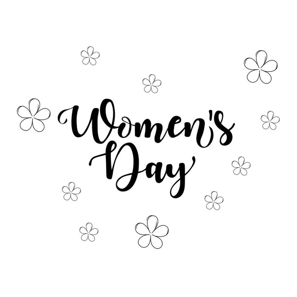 Happy Women's Day card. lettering illustration - ベクター画像