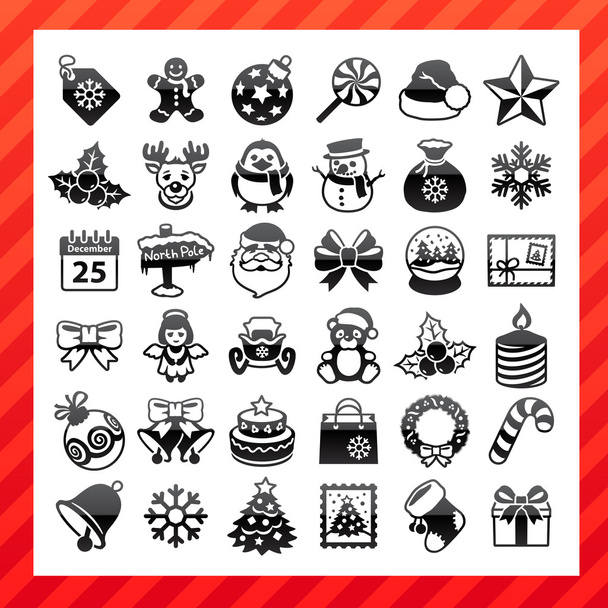 conjunto de iconos de Navidad - Vector, Imagen