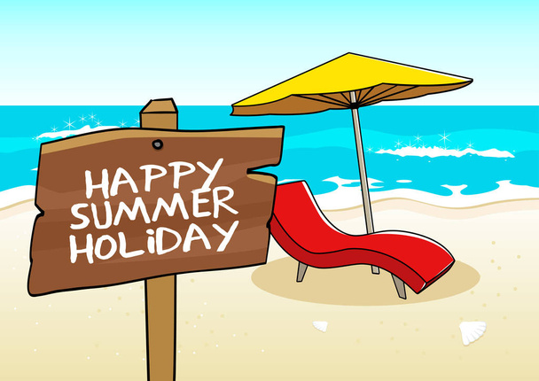 mutlu yaz tatili - Vektör, Görsel