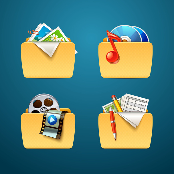 Folders - Vector, imagen