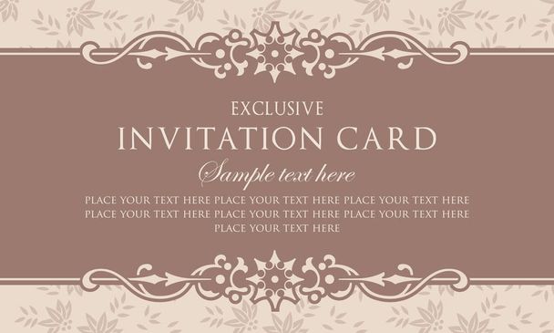 Invitation card - vintage style - Vector, Image