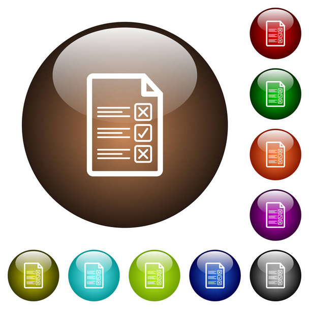 Cuestionario documento color botones de cristal
 - Vector, Imagen