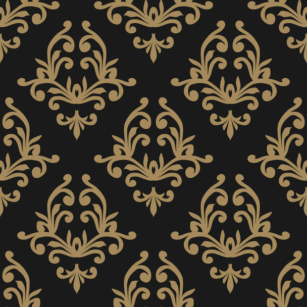 Vector floral damask pattern. Rich ornament, old Damascus style. Royal victorian pattern for wallpapers, textile, wrapping, wedding invitation. Damask woman pattern. - Vector, afbeelding