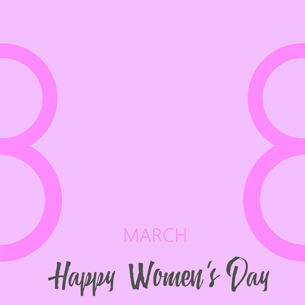 Happy women's day greeting card with hand written text. 8 March. Vector. - Vector, Image