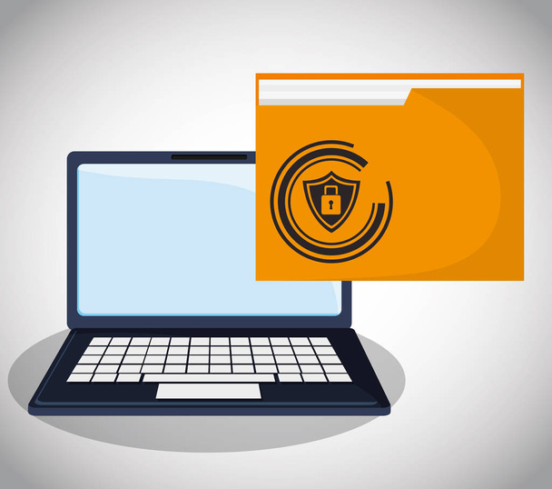 cyber security confidential information folder file - Vector, Image