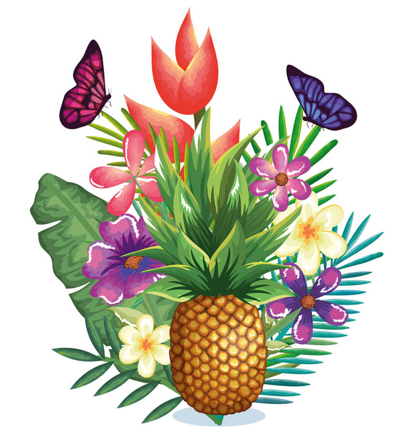 тропічний сад з ананасом
 - Вектор, зображення