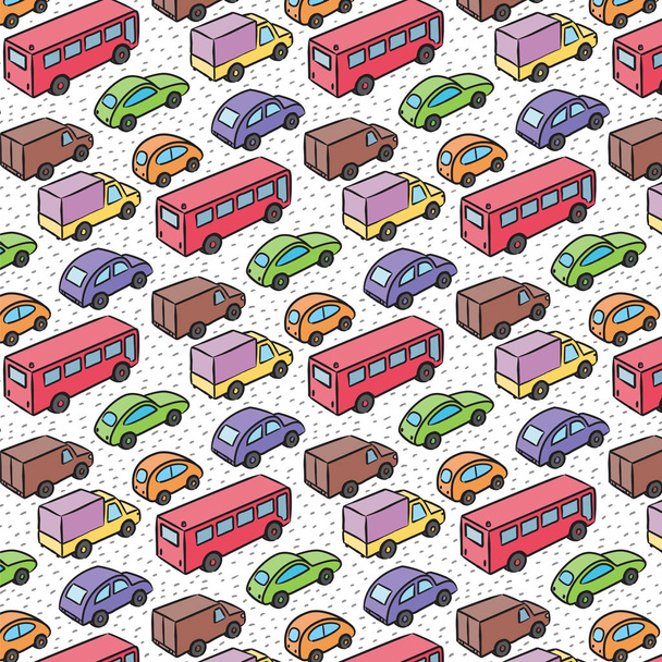 repetitive pattern with transport cars - Vector, Image