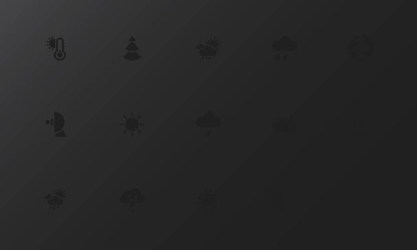 Set van 15 bewerkbare lucht iconen. Bevat symbolen zoals sunshine hagel, motregen, warm en meer. Kan worden gebruikt voor web, mobiel, ontwerp Ui en infographic. - Vector, afbeelding