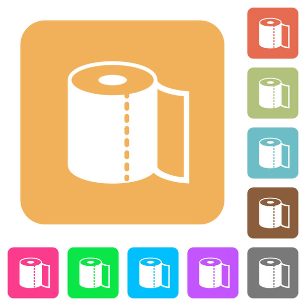 Paper towel rounded square flat icons - Vector, Image