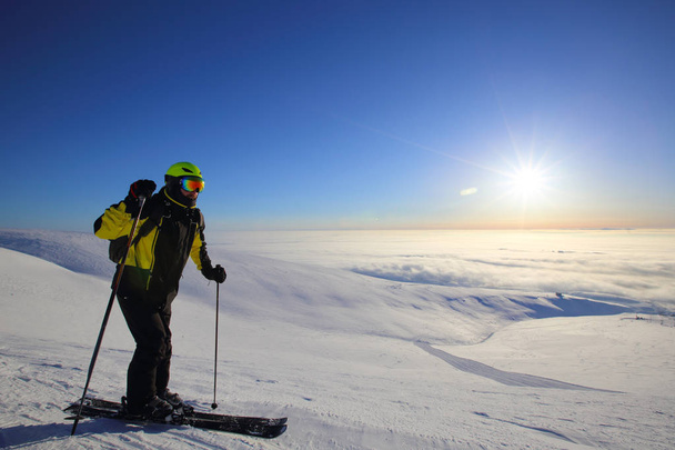 Skier on ski slope - Photo, image