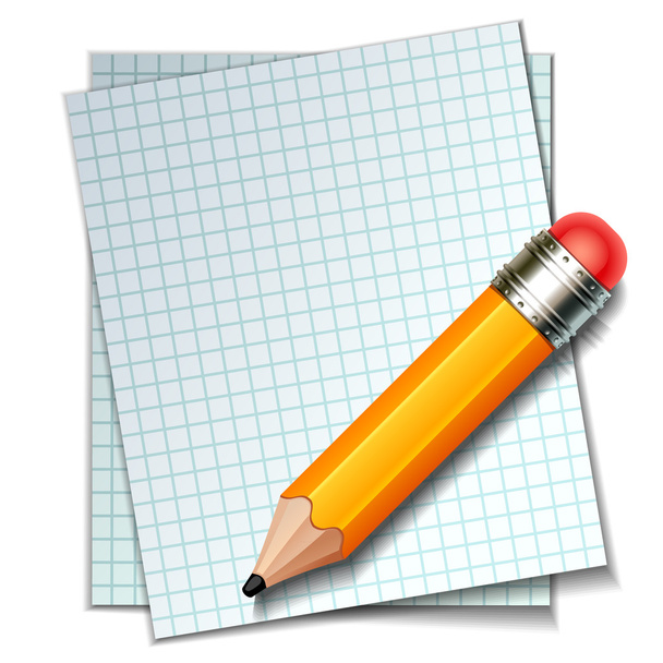 μολύβι με χαρτί - Διάνυσμα, εικόνα