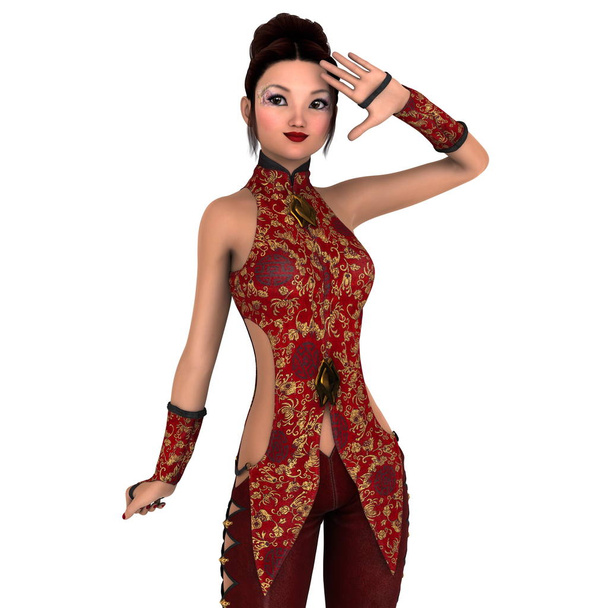 Oriental woman / 3D CG rendering of a oriental woman. - Foto, afbeelding