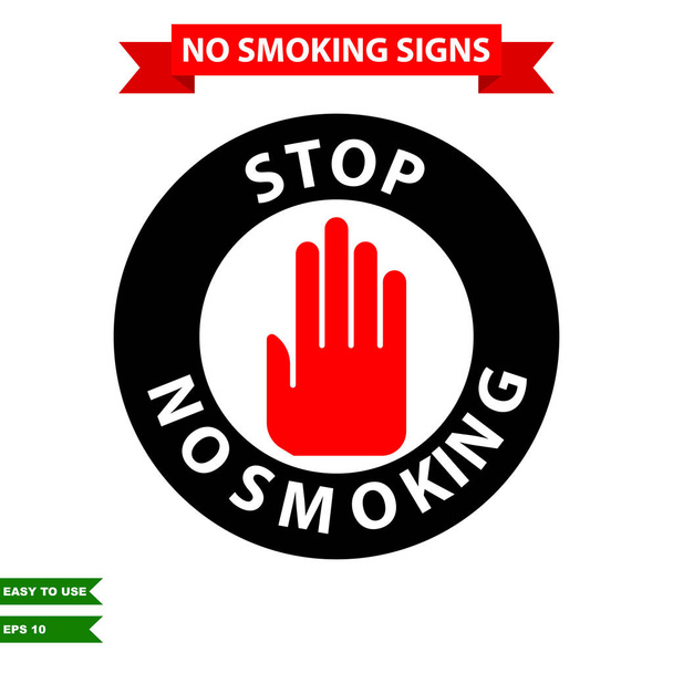 Caution stop smoking and air clean area sign in vector style version, easy to use and print  - Vector, Image