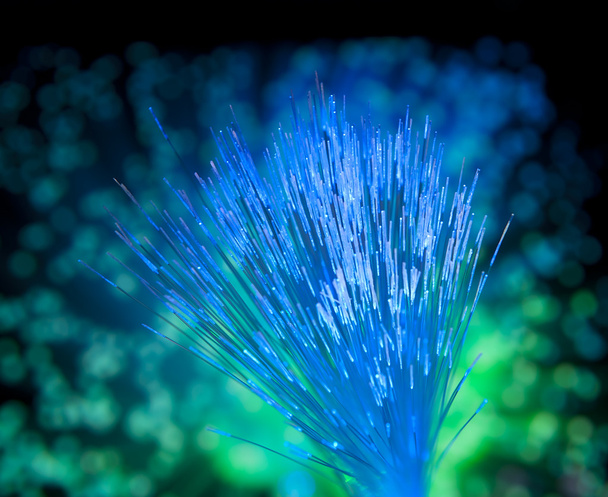 Network cable closeup with fiber optical background - Photo, Image