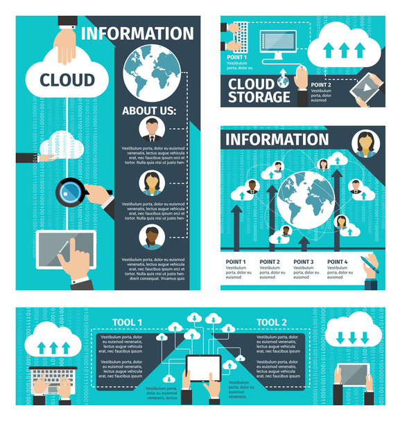 Vektorinfografische Cloud-Technologien - Vektor, Bild