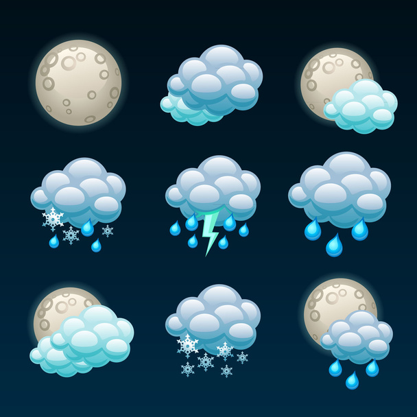 Weather forecast icons-night - ベクター画像