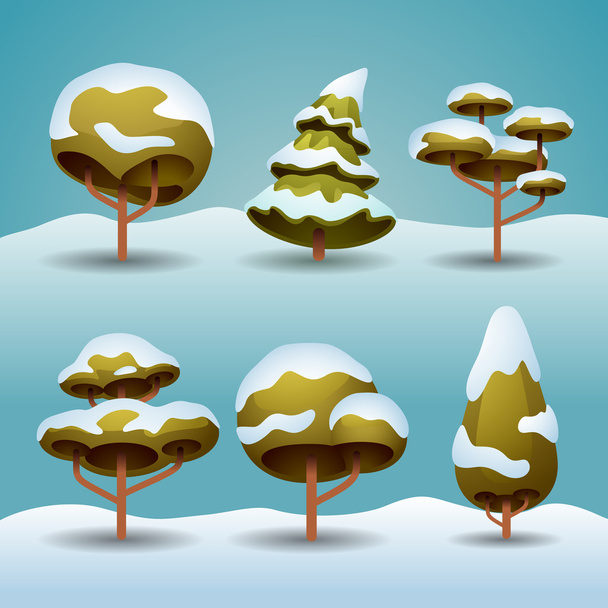 Árboles de invierno
 - Vector, imagen