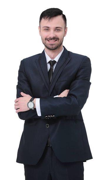 πορτρέτο του επιχειρηματία με αυτοπεποίθηση σε ένα επιχειρηματικό κοστούμι - Φωτογραφία, εικόνα