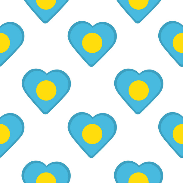 Palau bayrak kalplerinden seamless modeli. - Vektör, Görsel