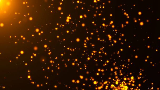 3D representación de partículas de oro parpadeantes. Fondo abstracto
 - Foto, Imagen