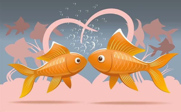romantische vis - Vector, afbeelding