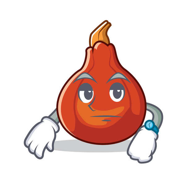 Waiting red kuri squash mascot cartoon - Vektor, obrázek