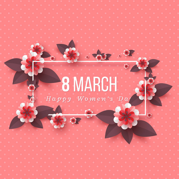 March 8 greeting card. - Vector, imagen