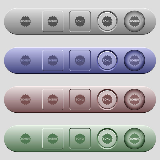 Ícones de adesivo bônus em barras de menu horizontais
 - Vetor, Imagem