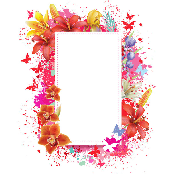 Greeting card with spray grunge background - Vector, imagen