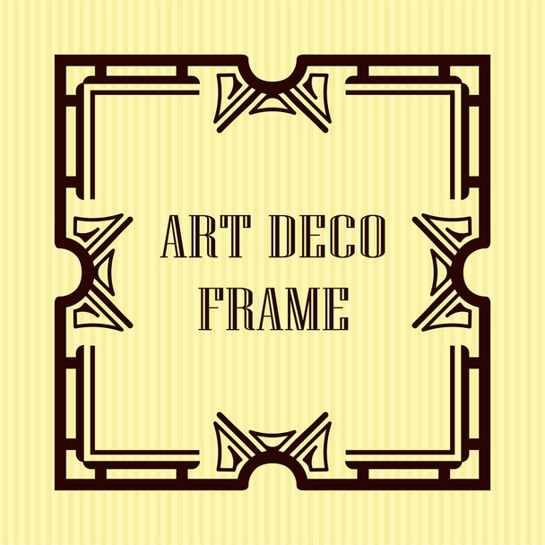 Vintage retro frame in Art Deco style. Template for design - Vector, Image