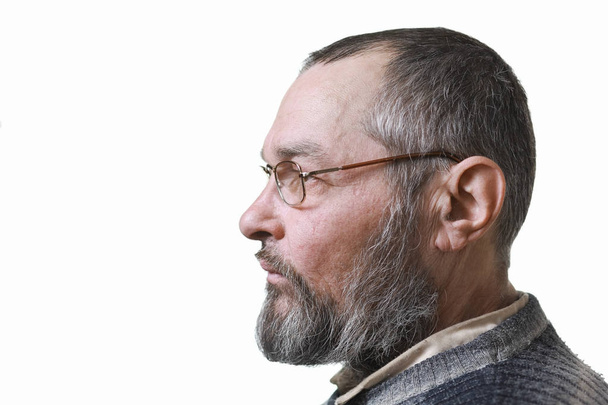 Real man with a beard in the profile - Photo, Image