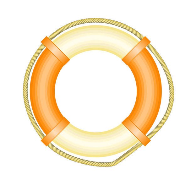 Life buoy with rope - symbol of rescue and help concept - Vector, Image