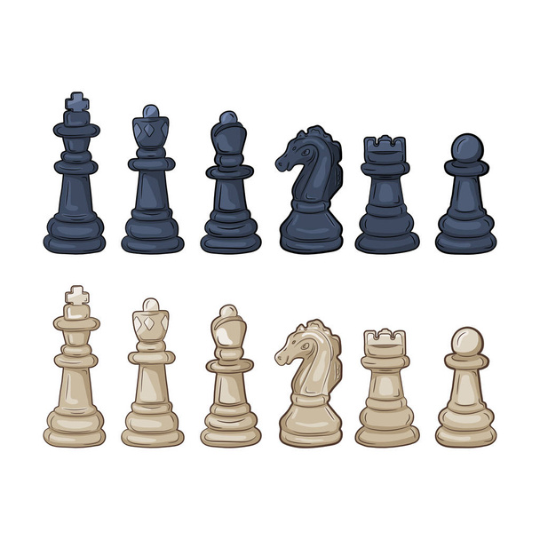 Schachfiguren. Vektorillustration - Vektor, Bild