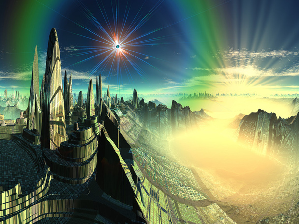 Ciudad esmeralda alienígena
 - Foto, imagen