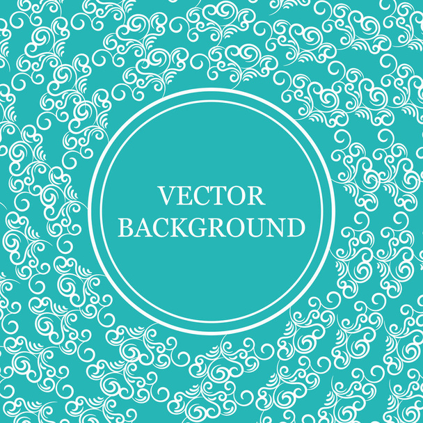 vector background with vintage decor, white and blue color - Vektor, obrázek