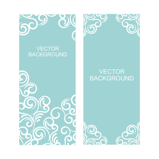 vector background with vintage decor, white and blue color - Вектор, зображення