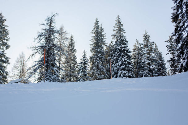 Scenery landscape in Austrian Apls in ski areal, winter snow lan - Fotó, kép
