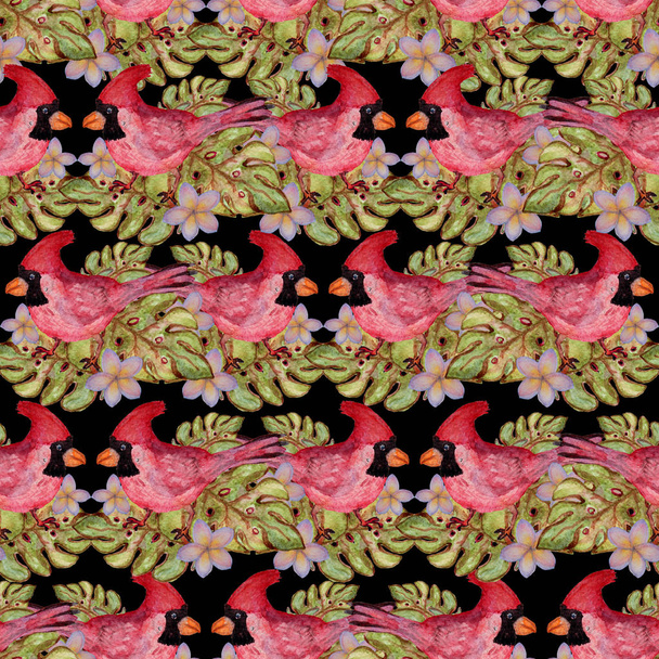 watercolor tropical  seamless pattern - Foto, Imagem