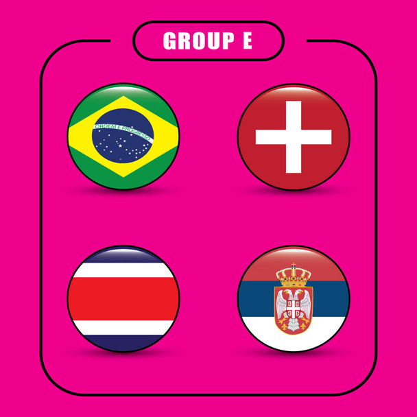 Football. Championship. Vector flags. Russia. Group E - Vector, Image