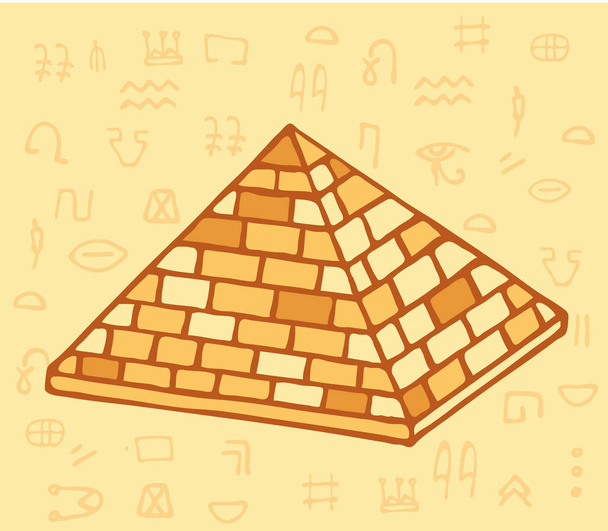 Pyramide des antiken Ägyptens aus Blöcken - Vektor, Bild