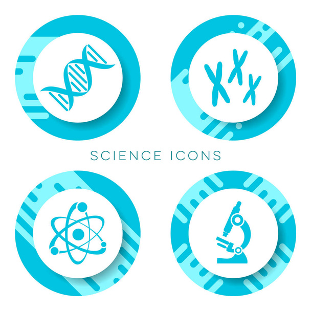 Iconos de ciencia vectorial azul aislados
 - Vector, Imagen