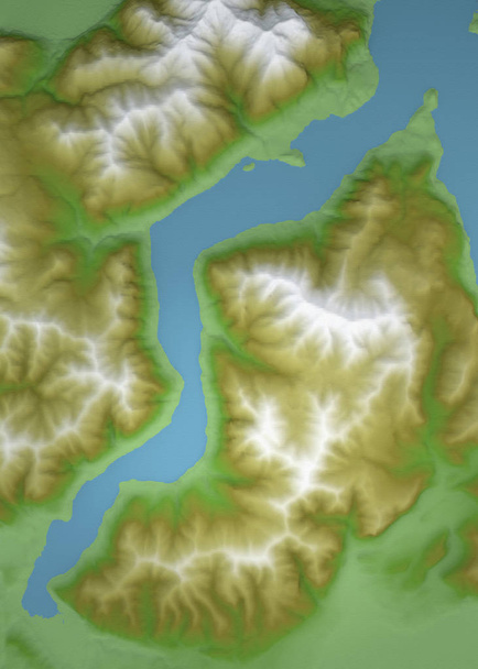 Como, Mapa jeziora Como, Mapa wylosowana z ulg i góry. Turystyczną - Zdjęcie, obraz