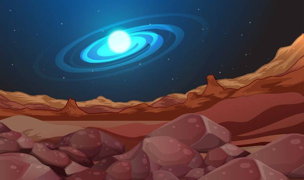 Space background with brown land - Vector, Image
