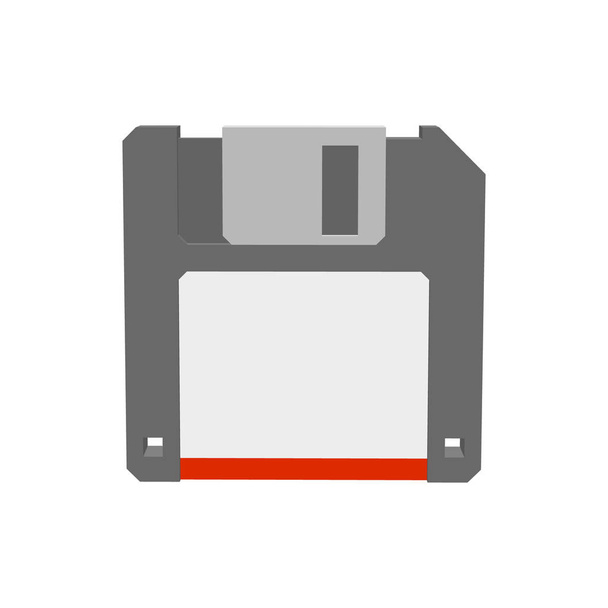 Floppy diskette icon. Isolated on white background. Flat style. - Vetor, Imagem