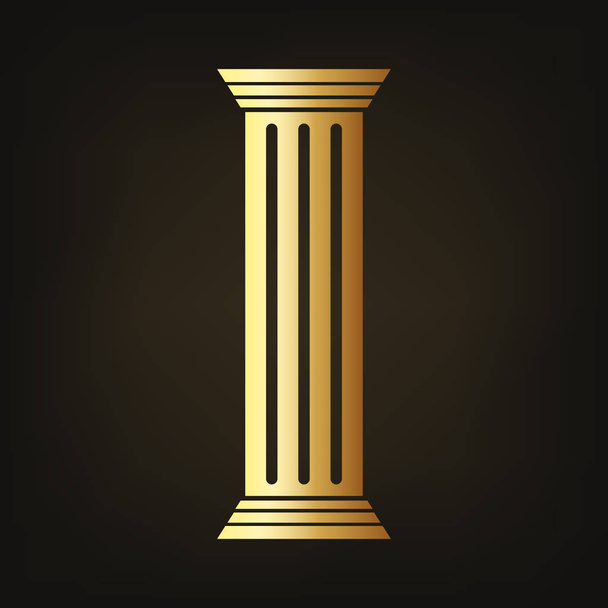 Gold column icon. Vector illustration - Vector, Image