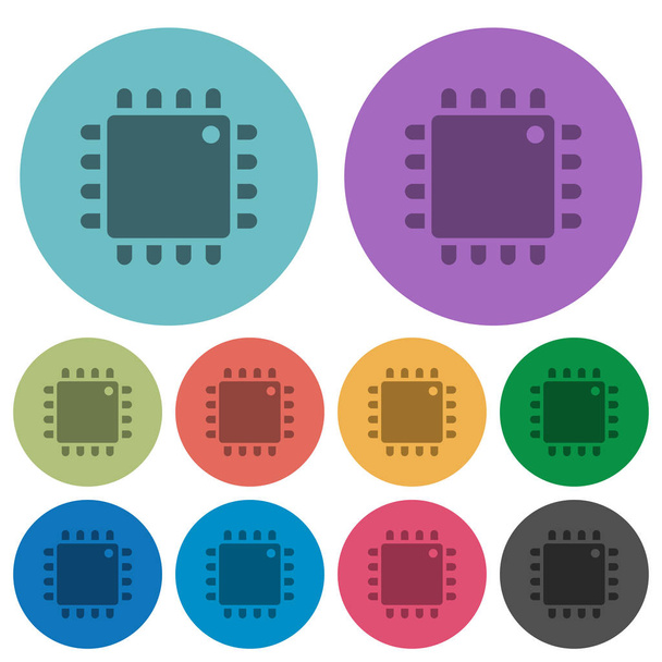Цвет процессора темные плоские иконки
 - Вектор,изображение